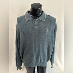 Cypress Links Sweater Men’s Large 100% Cotton Long Sleeve 2 Button Golf Pullover